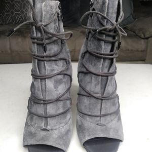 Sam Edelman Asher open toe grey booties
